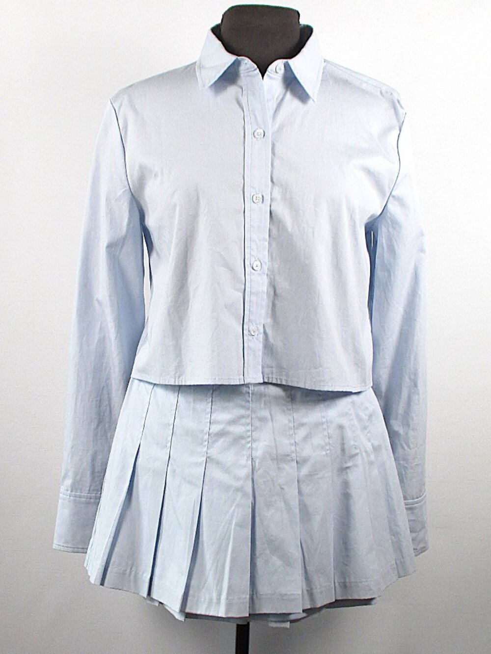 WAYF CROP SHIRT & SKIRT SET